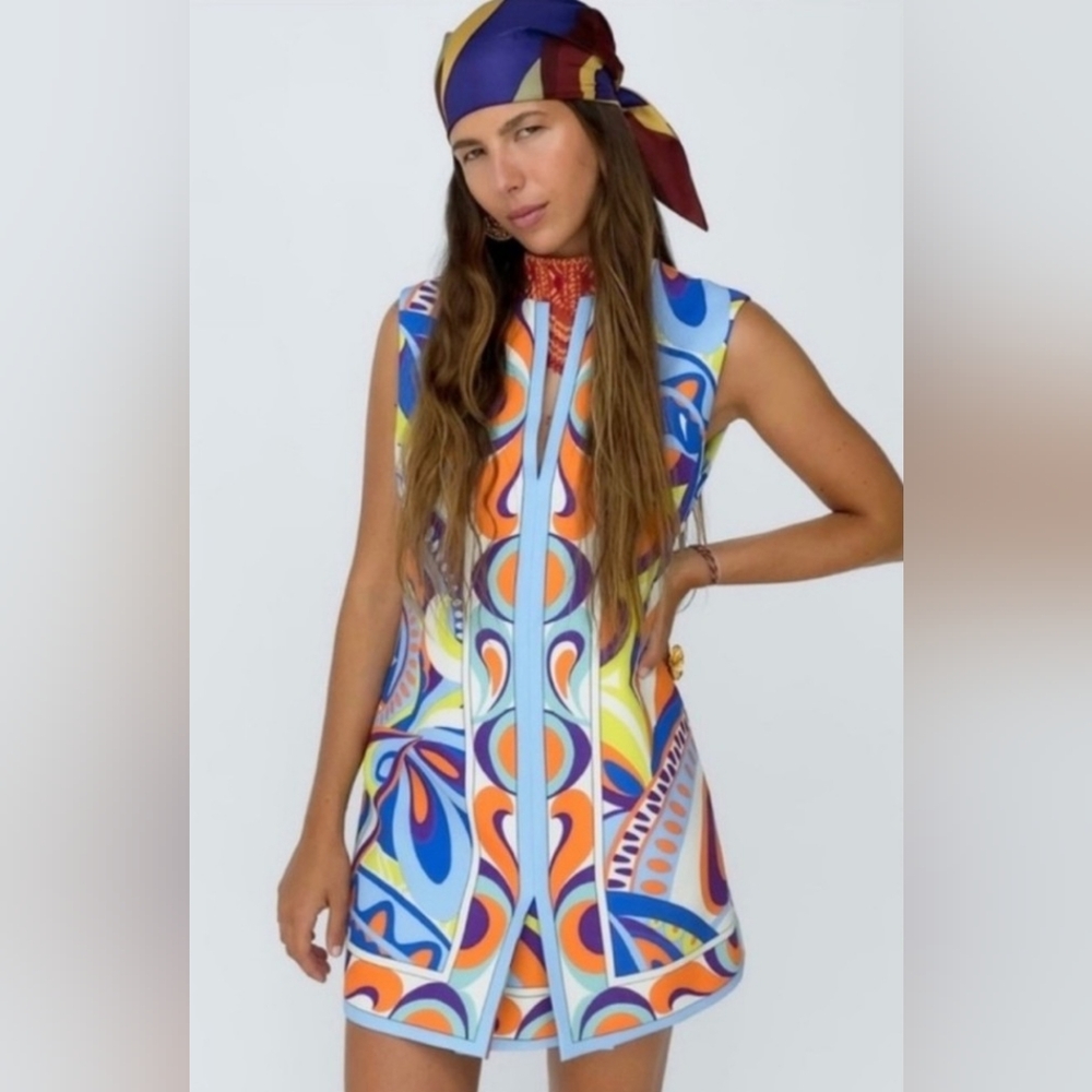 Zara | NWOT Split Neck Mini Dress - Picture 14 of 15